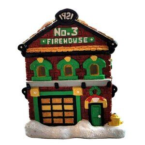 Vintage Christmas Village No 3 Firehouse Ceramic Festive Holiday Decor JH1813200